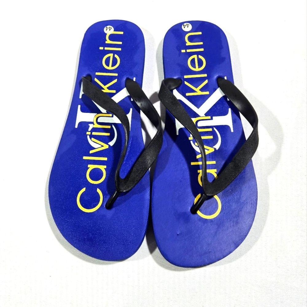 Calvin Klein Blue Flip Flops Size 10-10.5 Beach, Shower Shoes